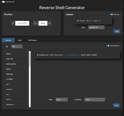 Reverse shell generator